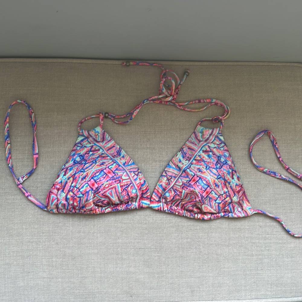 Nanette Lepore Small Women's Triangle Halter Bikini Swimsuit Top